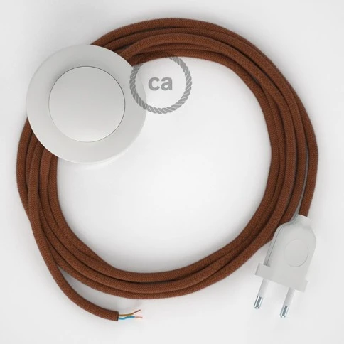 Cablaggio per piantana, cavo RC23 Cotone Daino 3 m. Scegli il colore dell'interruttore e della spina.