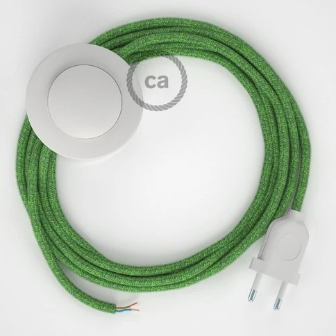 Cablaggio per piantana, cavo RX08 Cotone Bronte 3 m. Scegli il colore dell'interruttore e della spina.