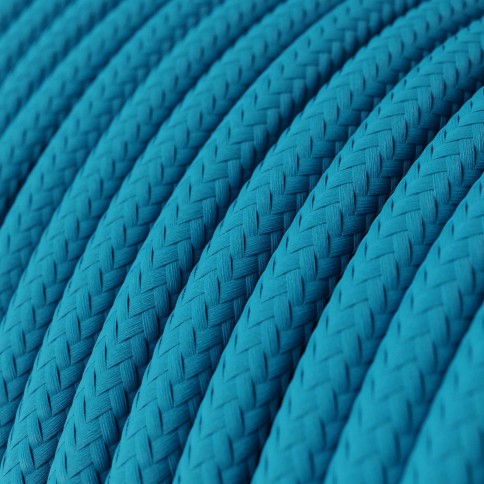 Cavo tessile Blu Ciano lucido - L'Originale Creative-Cables - RM11 rotondo 2x0,75mm / 3x0,75mm