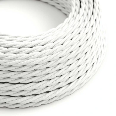 Cavo tessile Bianco Ottico lucido - L'Originale Creative-Cables - TM01 trecciato 2x0,75mm / 3x0,75mm