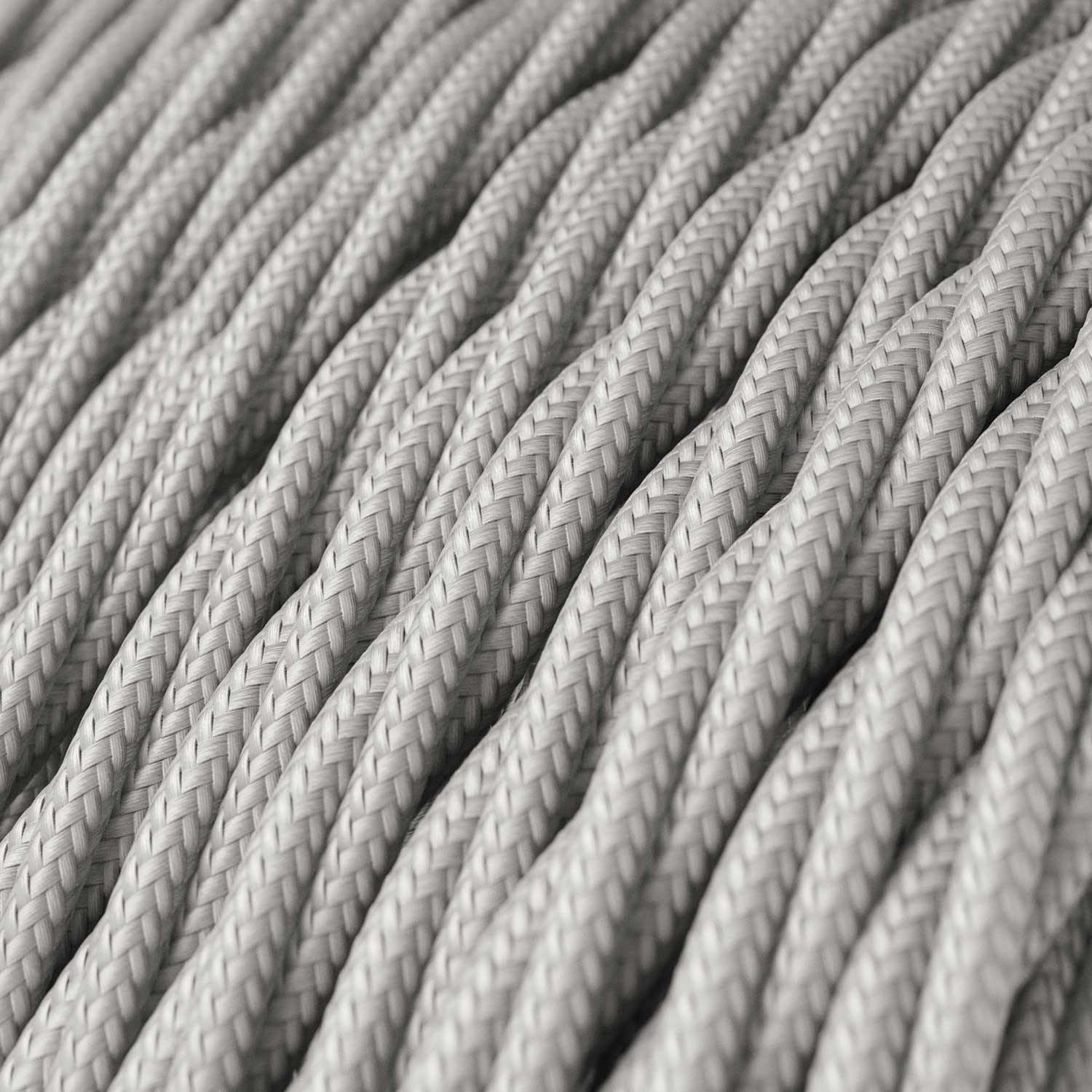 Cavo tessile Argento lucido - L'Originale Creative-Cables - TM02 trecciato 2x0,75mm / 3x0,75mm