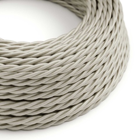 Cavo tessile Bianco Perla lucido - L'Originale Creative-Cables - TM00 trecciato 2x0,75mm / 3x0,75mm