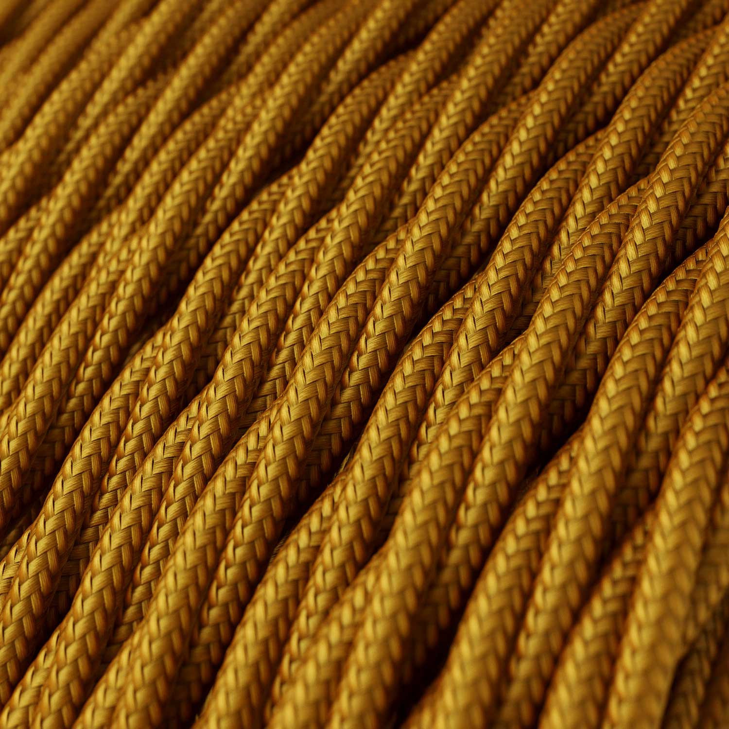 Cavo tessile Oro lucido - L'Originale Creative-Cables - TM05 trecciato 2x0,75mm / 3x0,75mm