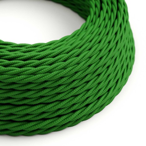 Cavo tessile Verde Prato lucido - L'Originale Creative-Cables - TM06 trecciato 2x0,75mm / 3x0,75mm