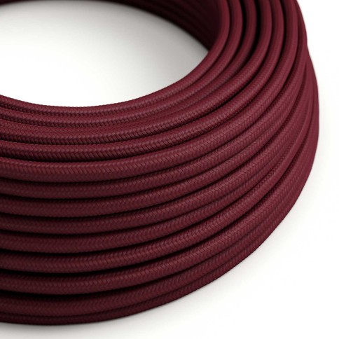 Cavo tessile Bordeaux lucido - L'Originale Creative-Cables - RM19 rotondo 2x0,75mm / 3x0,75mm