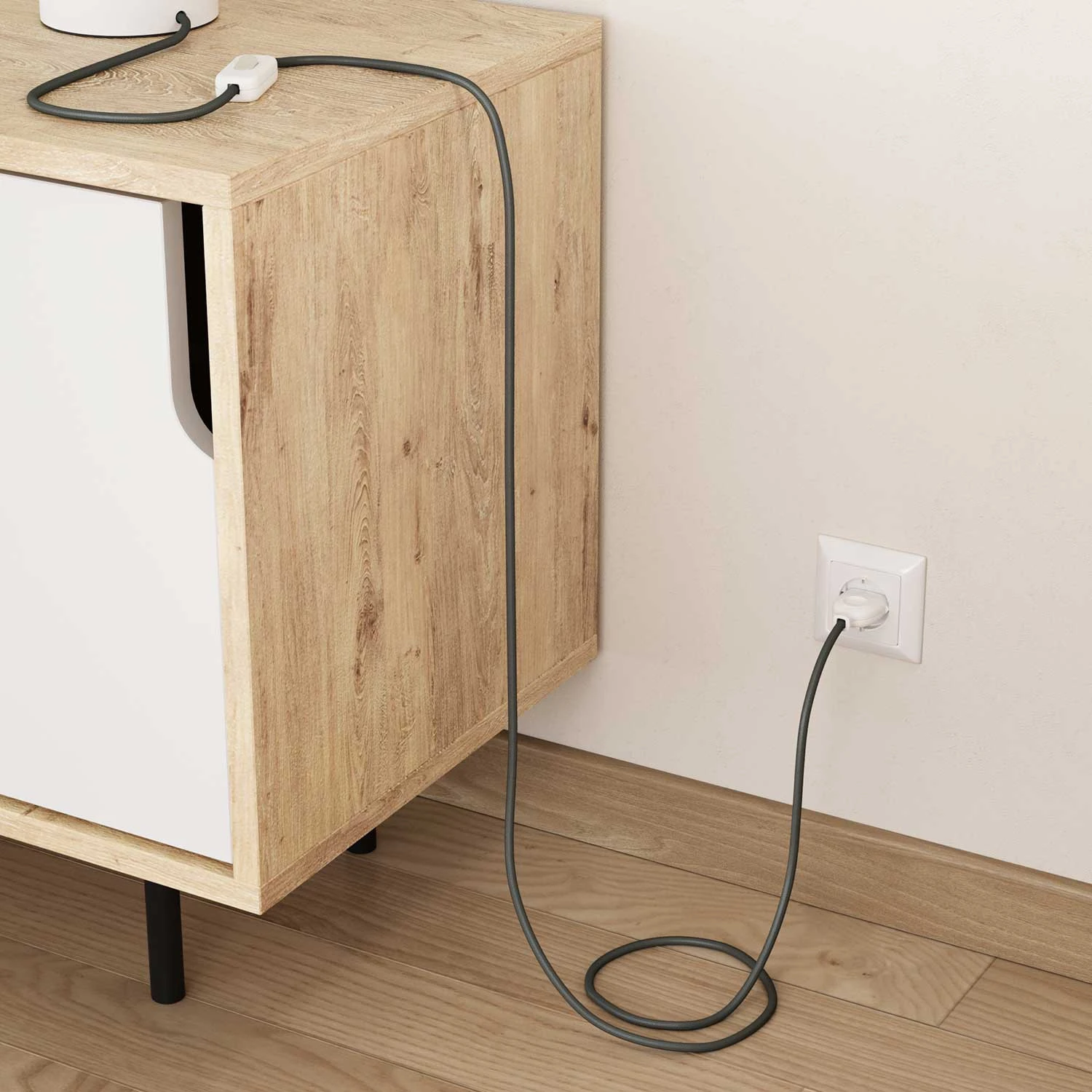 Filo elettrico ricoperto Grigio Fumé - L'Originale Creative Cables, ideale per progetti di illuminazione creativi - RM03