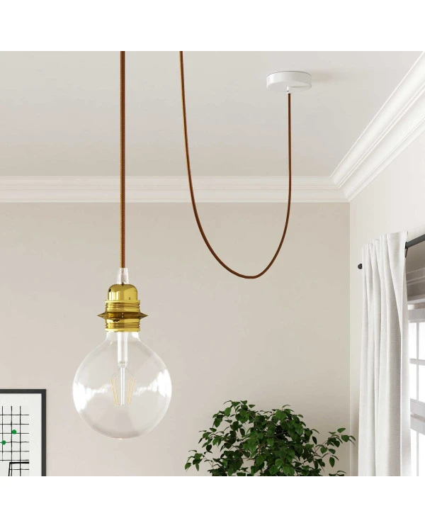 Filo elettrico in tessuto color Whiskey - L'Originale Creative Cables, per progetti di illuminazione creativi - RM22