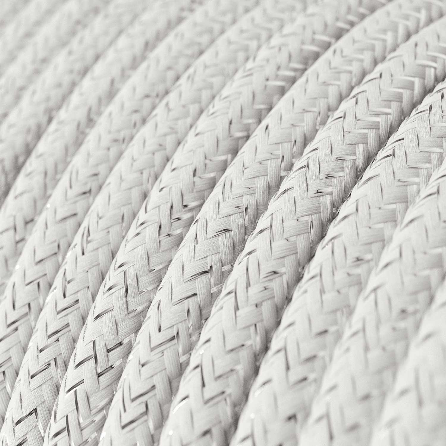 Cavo tessile Bianco lucido e glitterato - L'Originale Creative-Cables - RL01 rotondo 2x0,75mm / 3x0,75mm