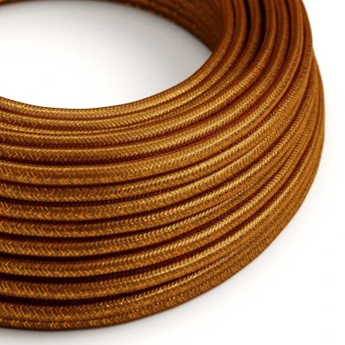 Cavo tessile per illuminazione color Rame lucido e glitterato - L'Originale Creative Cables, ideale per lampade creative - RL22