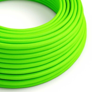 Cavo tessile Verde Fluo lucido - L'Originale Creative-Cables - RF06 rotondo 2x0,75mm / 3x0,75mm