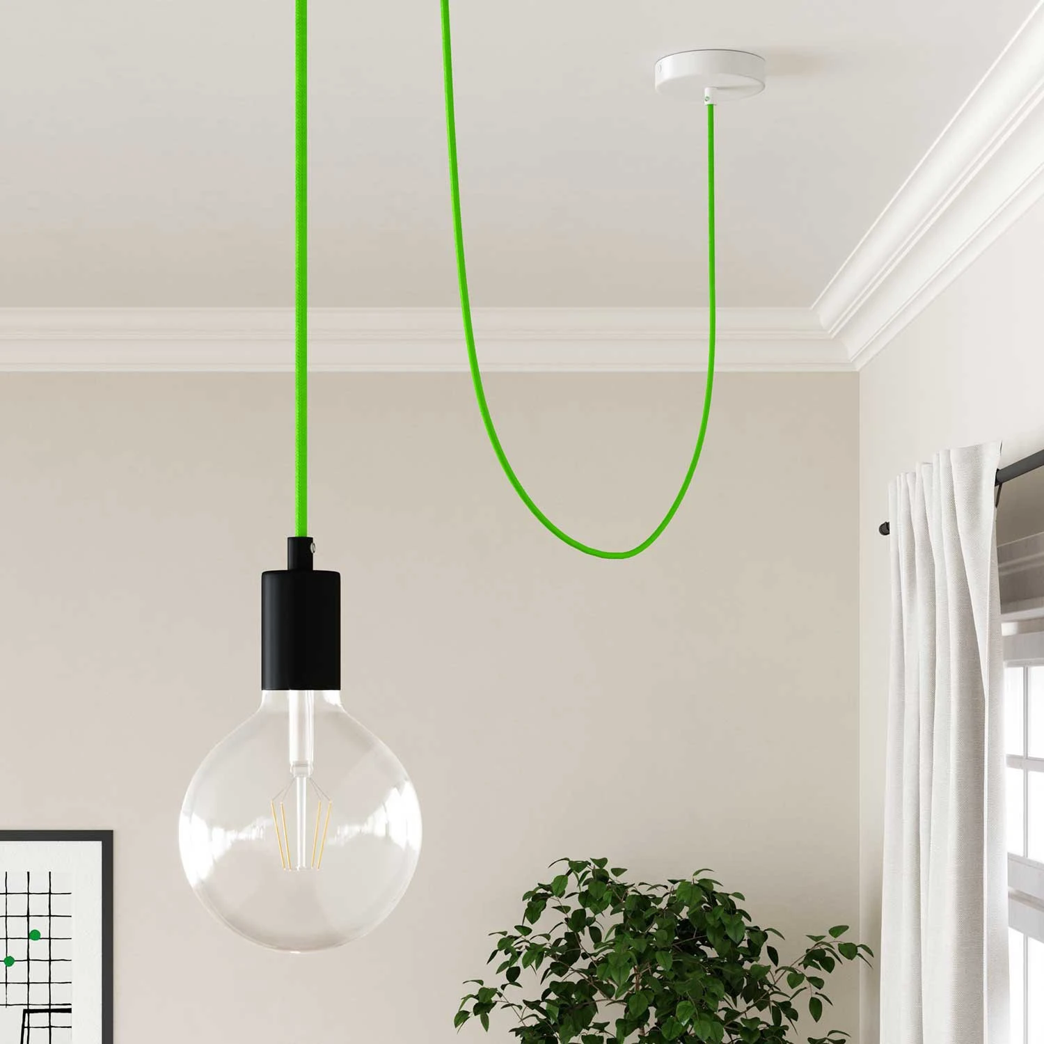 Filo elettrico ricoperto Verde Fluo - L'Originale Creative Cables, perfetto per decorazioni luminose uniche - RF06
