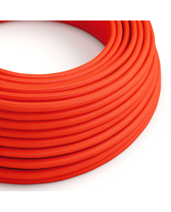 Cavo tessile Arancione Fluo lucido - L'Originale Creative-Cables - RF15 rotondo 2x0,75mm / 3x0,75mm