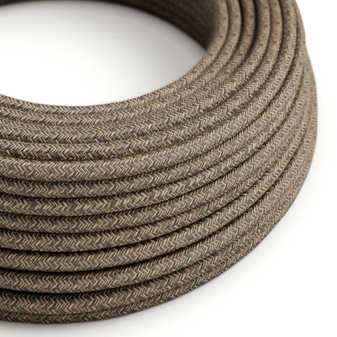 Cavo tessile Marrone Melange in lino - L'Originale Creative-Cables - RN04 rotondo 2x0,75mm / 3x0,75mm