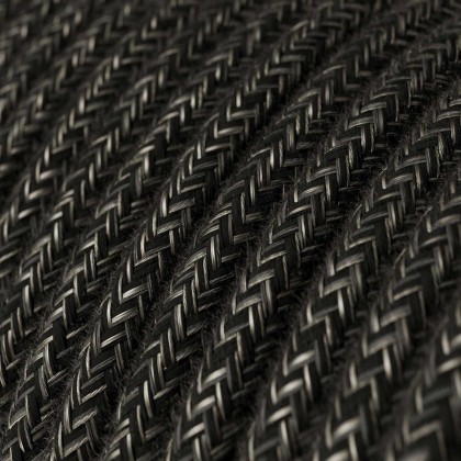 Cavo tessile Grigio Antracite Melange in lino - L'Originale Creative-Cables - RN03 rotondo 2x0,75mm / 3x0,75mm