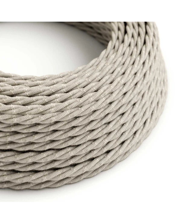 Cavo tessile Bianco Melange in lino - L'Originale Creative-Cables - TN01 trecciato 2x0,75mm / 3x0,75mm
