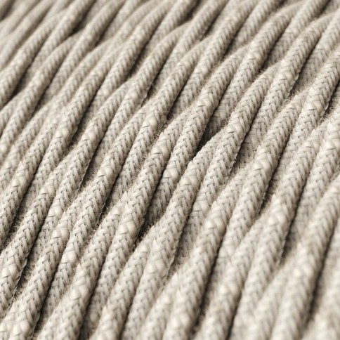Cavo tessile Bianco Melange in lino - L'Originale Creative-Cables - TN01 trecciato 2x0,75mm / 3x0,75mm
