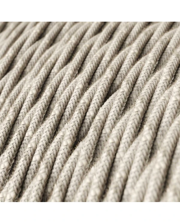 Cavo tessile Bianco Melange in lino - L'Originale Creative-Cables - TN01 trecciato 2x0,75mm / 3x0,75mm