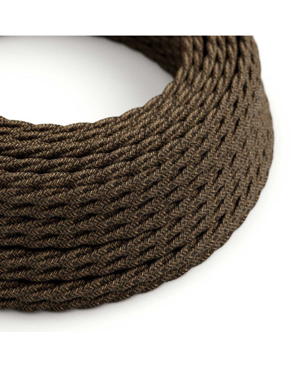 Cavo tessile Marrone Melange in lino - L'Originale Creative-Cables - TN04 trecciato 2x0,75mm / 3x0,75mm