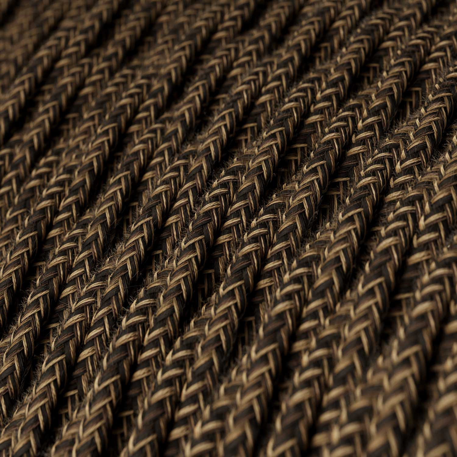 Cavo tessile Marrone Melange in lino - L'Originale Creative-Cables - TN04 trecciato 2x0,75mm / 3x0,75mm