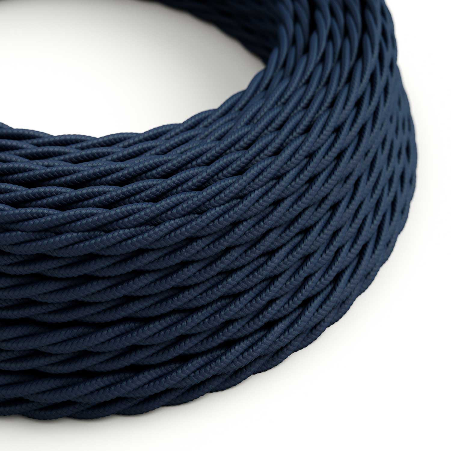 Cavo tessile Blu profondo lucido - L'Originale Creative-Cables - TM20 trecciato 2x0,75mm / 3x0,75mm
