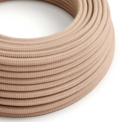 Cavo tessile Rosa Antico e Beige ZigZag - L'Originale Creative-Cables - RD71 rotondo 2x0,75mm / 3x0,75mm