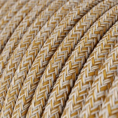 Cavo tessile Tweed Ruggine glitterato ZigZag - L'Originale Creative-Cables - RS82 rotondo 2x0,75mm / 3x0,75mm