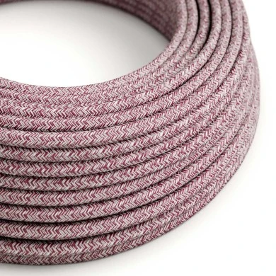 Cavo tessile Tweed Burgundy glitterato ZigZag - L'Originale Creative-Cables - RS83 rotondo 2x0,75mm / 3x0,75mm