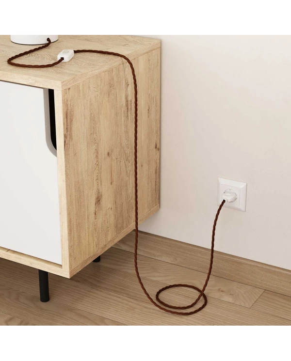 Filo elettrico Marrone Cannella in cotone trecciato - L'Originale Creative Cables, ideale per lampade creative - TC23