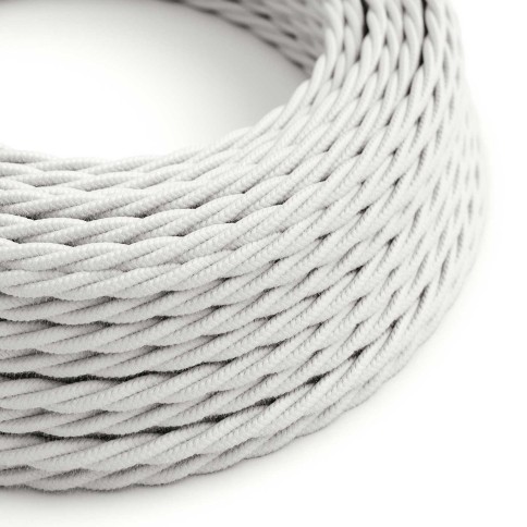 Cavo tessile Bianco Ottico in cotone - L'Originale Creative-Cables - TC01 trecciato 2x0,75mm / 3x0,75mm