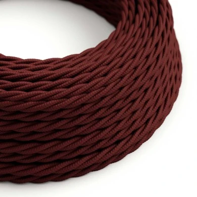 Cavo tessile Bordeaux lucido - L'Originale Creative-Cables - TM19 trecciato 2x0,75mm / 3x0,75mm