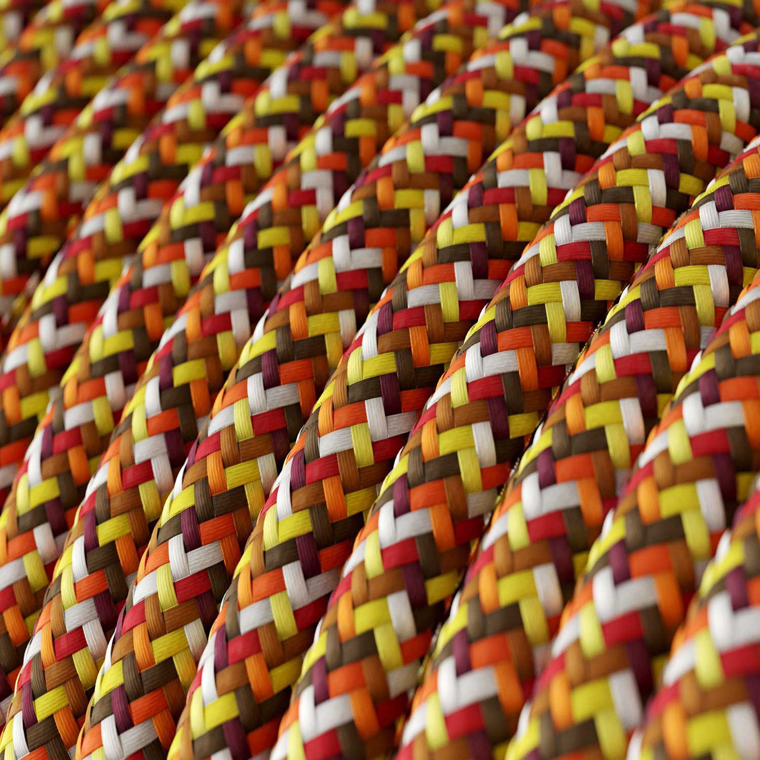 Cavo tessile Palette Arancione lucido Pixel - L'Originale Creative-Cables - RX01 rotondo 2x0,75mm / 3x0,75mm