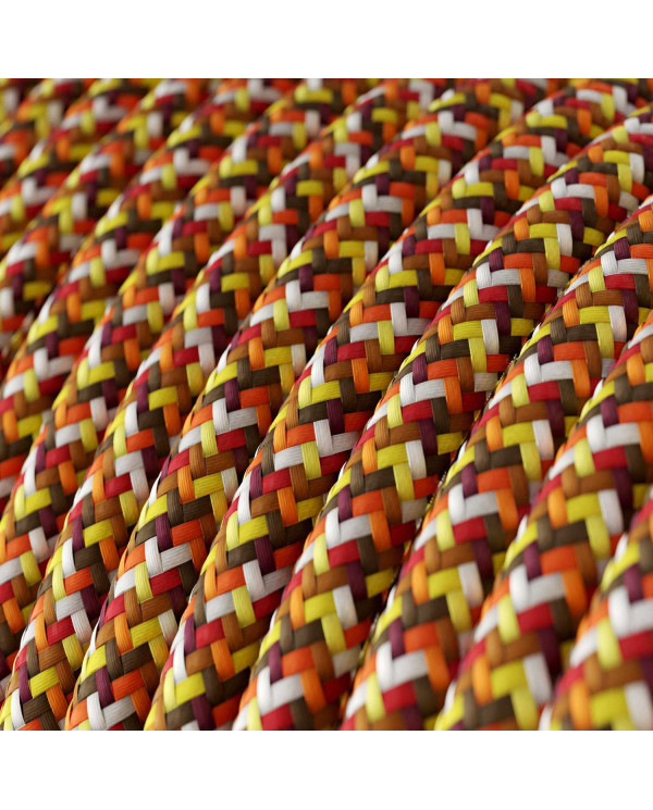 Cavo tessile Palette Arancione lucido Pixel - L'Originale Creative-Cables - RX01 rotondo 2x0,75mm / 3x0,75mm