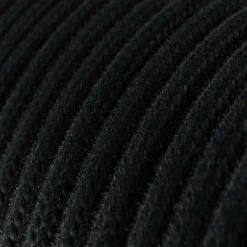 Cavo tessile Nero Carbone in cotone - L'Originale Creative-Cables - RC04 rotondo 2x0,75mm / 3x0,75mm