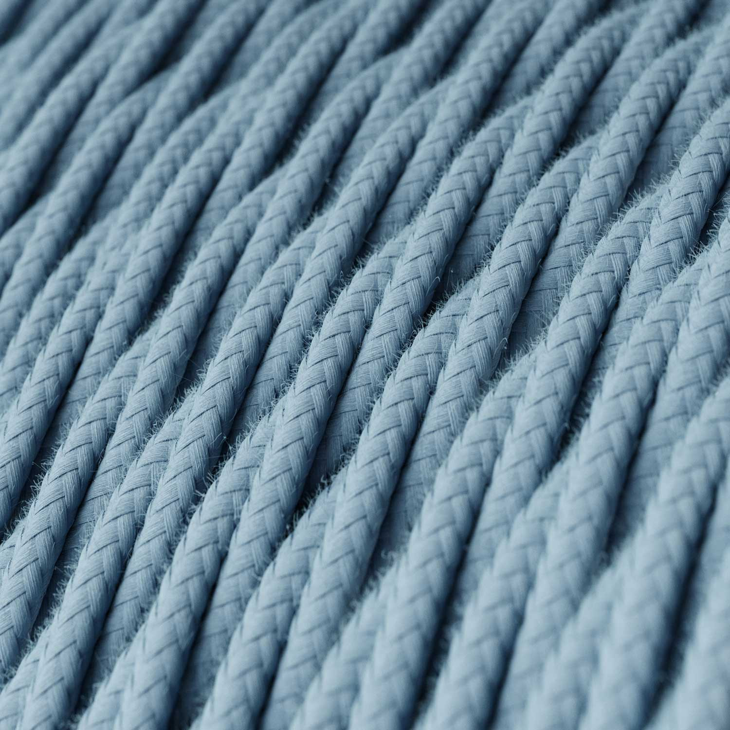 Cavo tessile Blu Oceano in cotone - L'Originale Creative-Cables - TC53 trecciato 2x0,75mm / 3x0,75mm