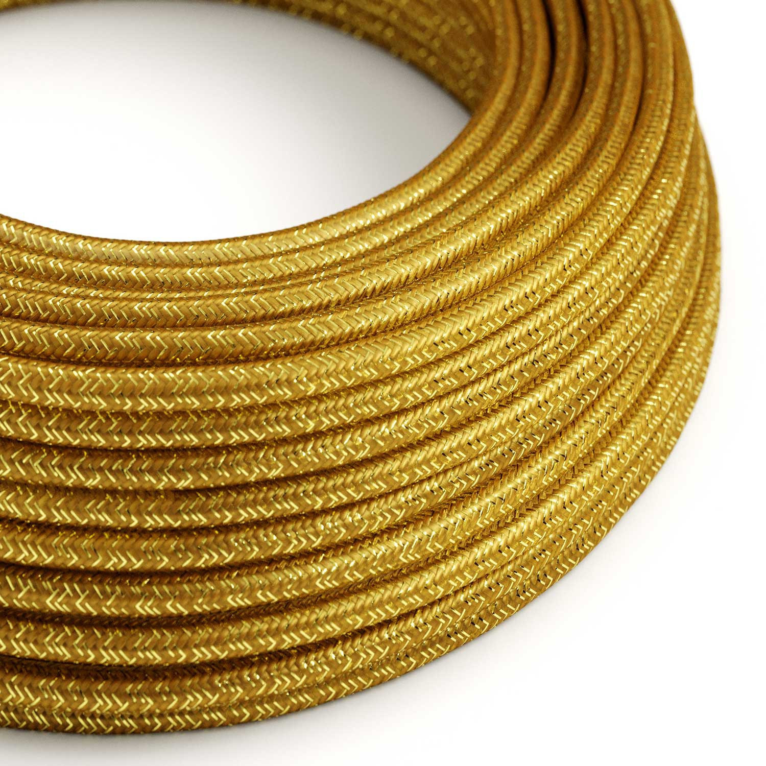 Cavo tessile Oro lucido e glitterato - L'Originale Creative-Cables - RL05 rotondo 2x0,75mm / 3x0,75mm
