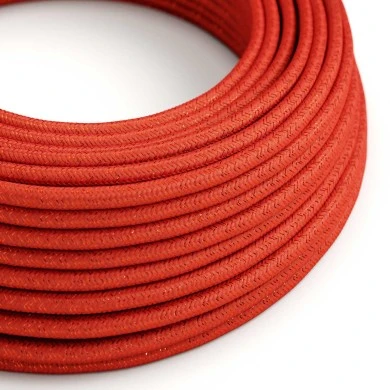 Cavo tessile Rosso Fuoco lucido e glitterato - L'Originale Creative-Cables - RL09 rotondo 2x0,75mm / 3x0,75mm