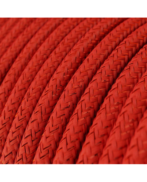 Cavo tessile Rosso Fuoco lucido e glitterato - L'Originale Creative-Cables - RL09 rotondo 2x0,75mm / 3x0,75mm