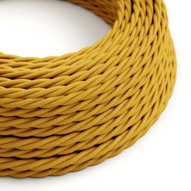 Cavo tessile Giallo Senape lucido - L'Originale Creative-Cables - TM25 trecciato 2x0,75mm / 3x0,75mm