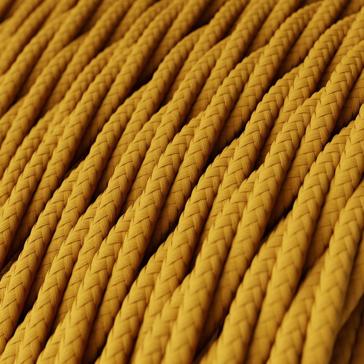 Cavo tessile Giallo Senape lucido - L'Originale Creative-Cables - TM25 trecciato 2x0,75mm / 3x0,75mm