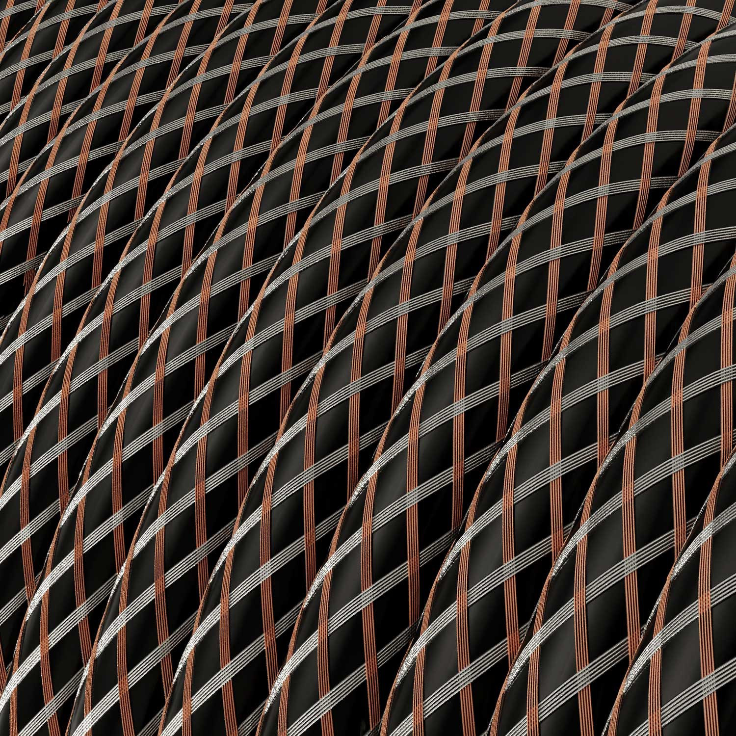 Cavo elettrico Nero con maglia in Rame e Rame stagnato - L'Originale Creative-Cables - RR03 rotondo 3x0,75mm