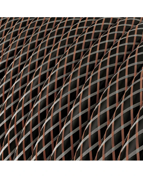 Filo elettrico Nero con maglia in Rame e e Rame stagnato - L'Originale Creative Cables, per le tue lampade - RR03