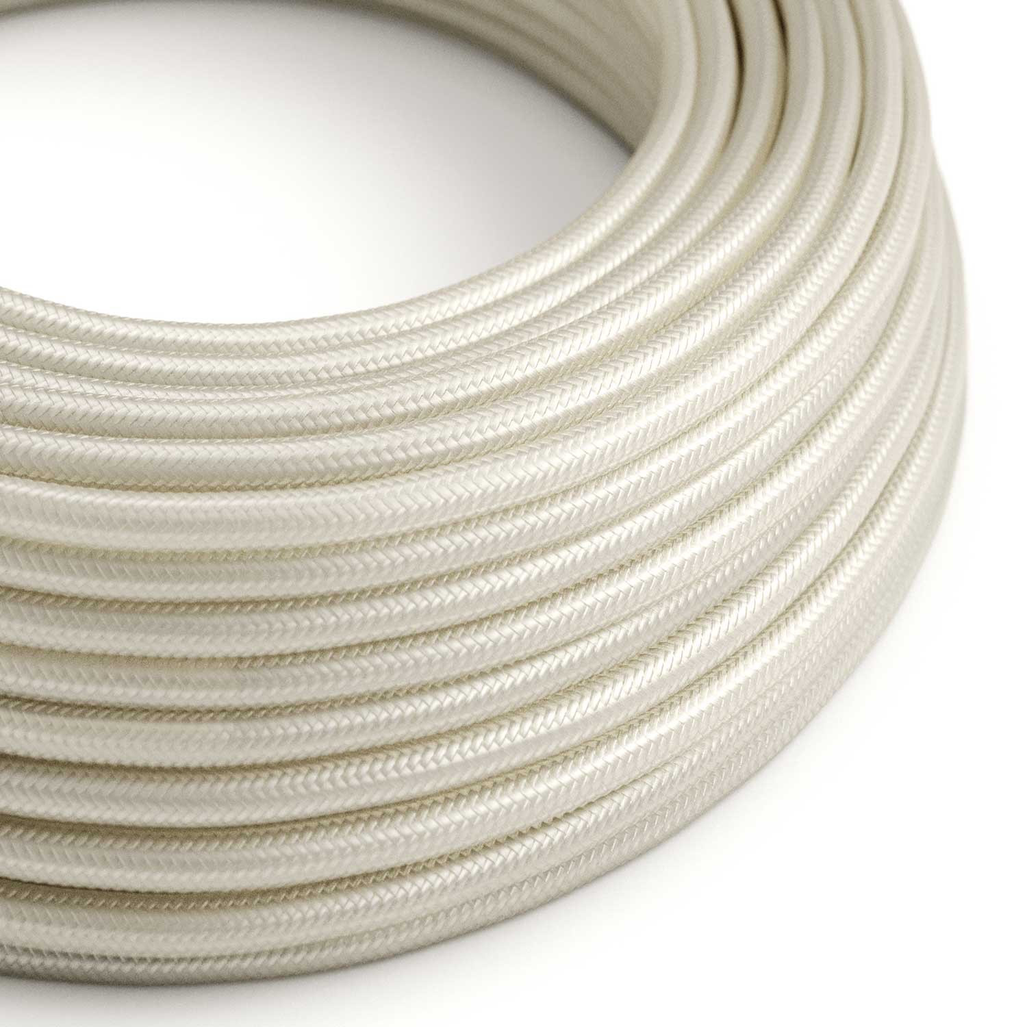 lampade design Made in Italy abat jour Cavo elettrico in tessuto tondo rotondo stile vintage rivestito 5 metri colorato Filato Grezzo Canvas Lino Grigio Chiaro H03VV-F sezione 2x0,75 per lampadari