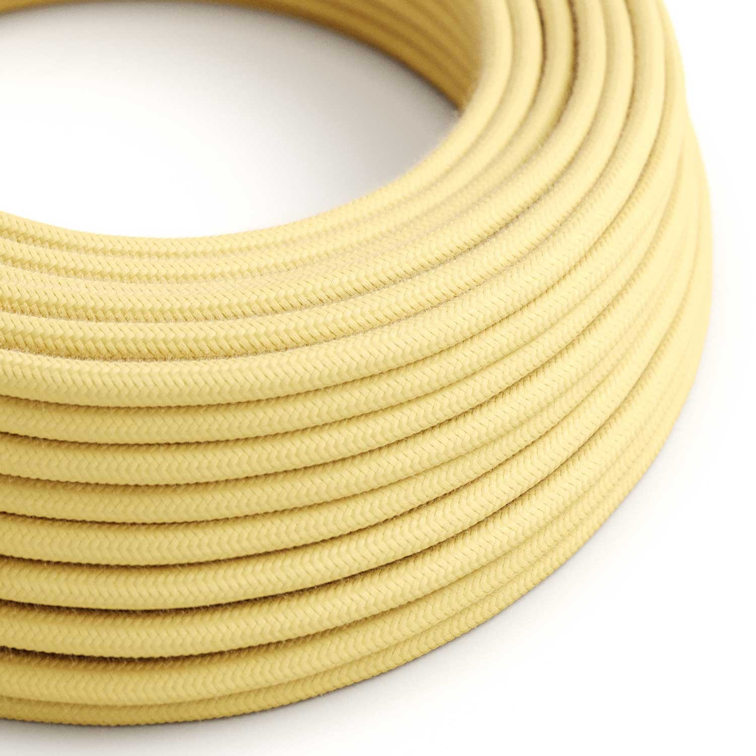Cavo tessile Giallo Pastello in cotone - L'Originale Creative-Cables - RC10 rotondo 2x0,75mm / 3x0,75mm