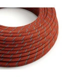 Filo elettrico ricoperto in cotone Mattone e Azzurro Vertigo - L'Originale Creative Cables, per lampadari e lampade - ERC36
