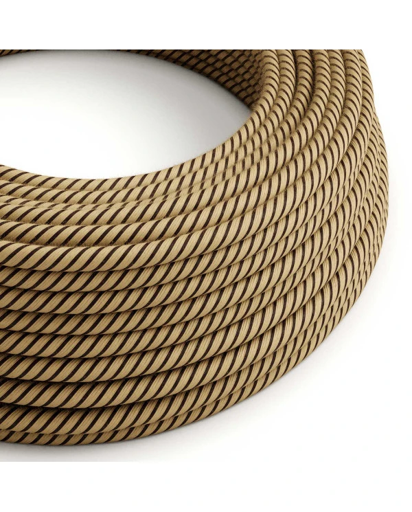 Cavo colorato in cotone e juta Tabacco Vertigo - L'Originale Creative Cables, ottimo per lampade classiche e moderne - ERD21