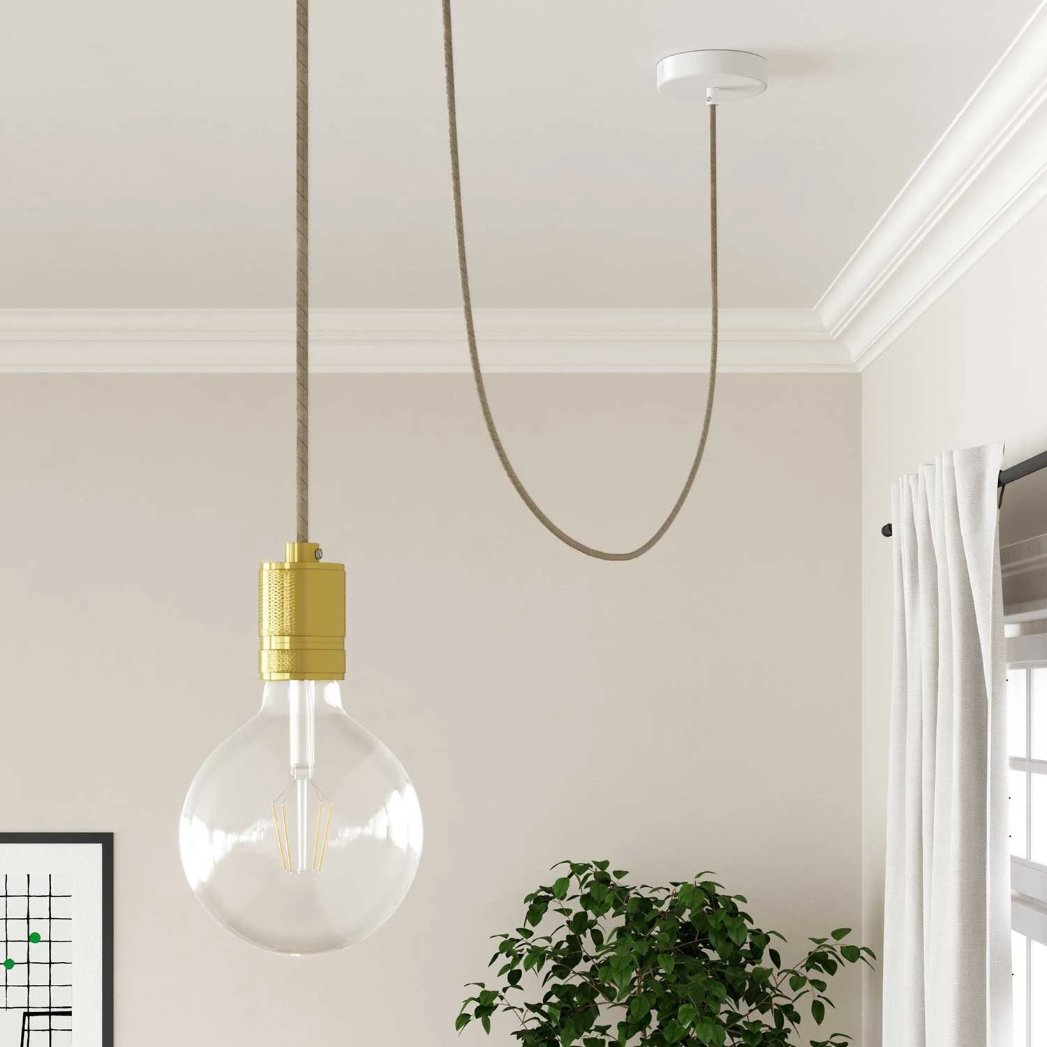 Cavo in cotone e lino Avena Vertigo - L'Originale Creative Cables, ideale per progetti di illuminazione creativi - ERD23