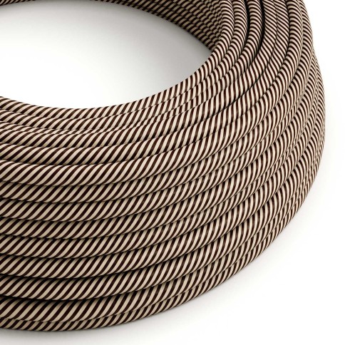 Cavo tessile Sabbia e Marrone Scuro Vertigo lucido - L'Originale Creative-Cables - ERM51 rotondo 2x0,75mm / 3x0,75mm