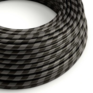 Cavo tessile Grafite e Nero Carbone Vertigo lucido - L'Originale Creative-Cables - ERM54 rotondo 2x0,75mm / 3x0,75mm