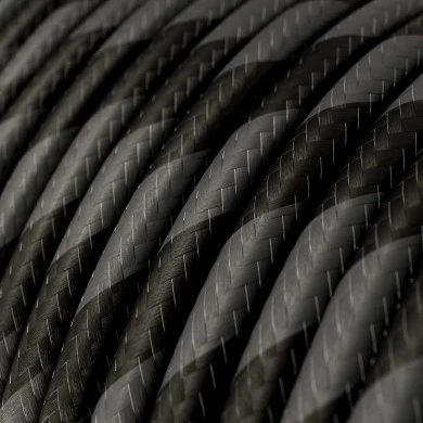 Cavo tessile Grafite e Nero Carbone Vertigo lucido - L'Originale Creative-Cables - ERM54 rotondo 2x0,75mm / 3x0,75mm