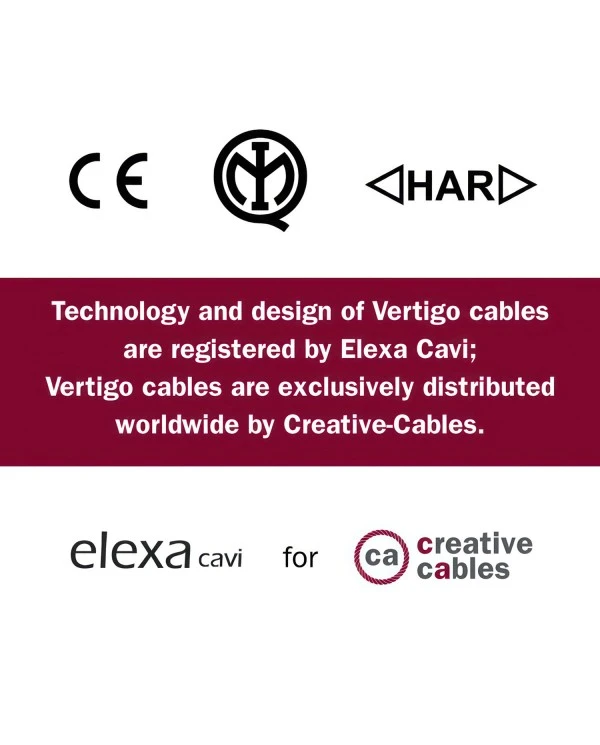 Cavo elettrico color Grafite e Nero Carbone Vertigo - L'Originale Creative Cables, per valorizzare le tue lampade - ERM54